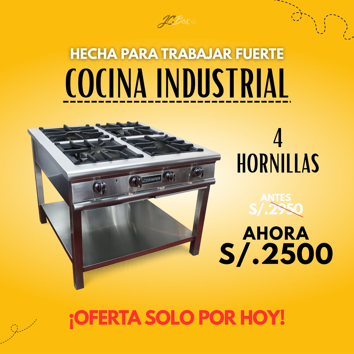 Cocina Industrial 4 Hornillas