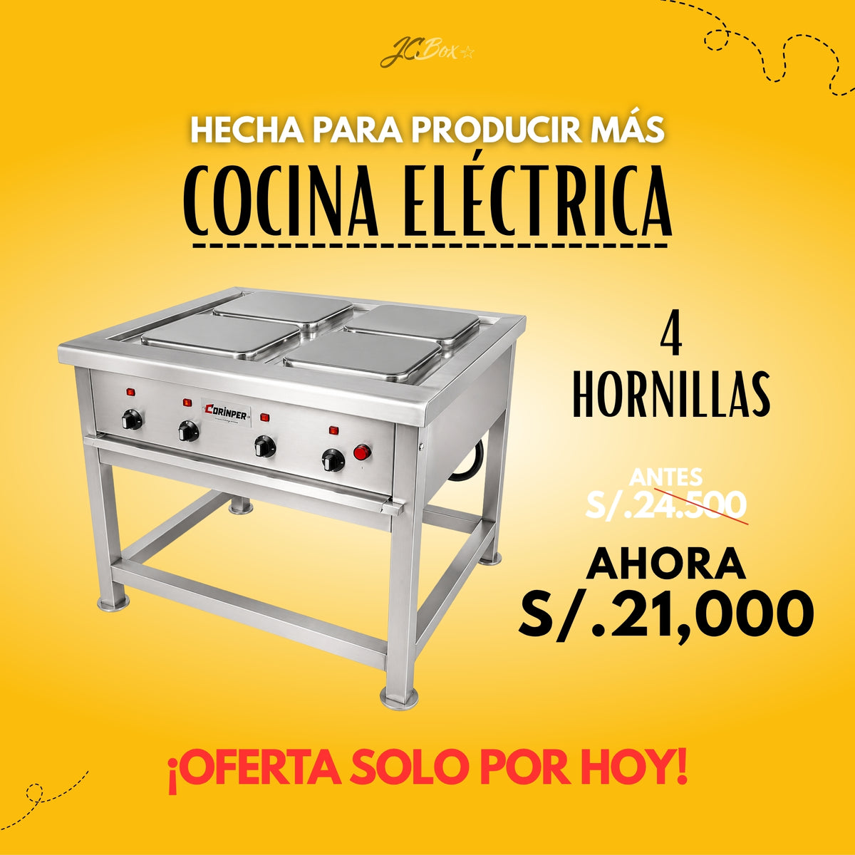 Cocina Eléctrica Industrial 4 Hornillas